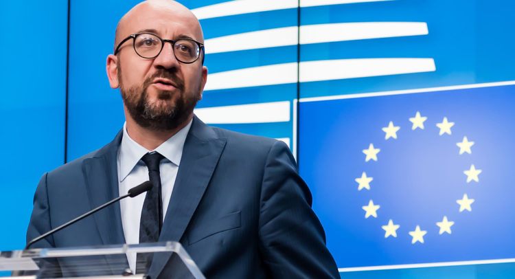 Charles Michel, Belgium's prime minister and president-elect of the European Council, speaks during a news conference following a European Union (EU) leaders summit in Brussels, Belgium, on Tuesday, July 2, 2019. Christine Lagarde is set to swap the helm of the International Monetary Fund for that of the European Central Bank, becoming the first woman to run euro-area monetary policy just as the bloc’s economy looks in need of fresh stimulus. Photographer: Geert Vanden Wijngaert/Bloomberg