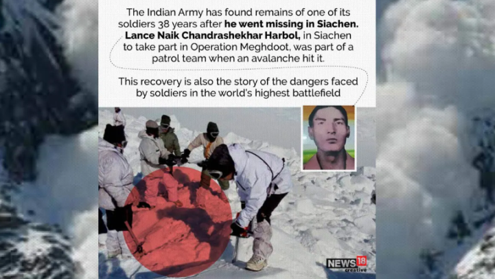indiski vojnik pronajden na Himalaite